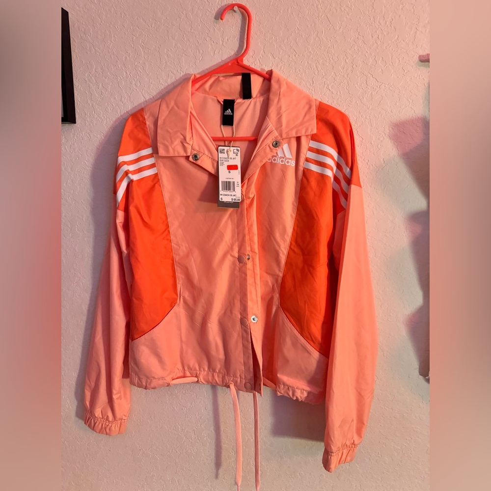 NWT Adidas Women's Small Track Jacket Salmon Pink